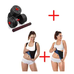 STYLE STARS - Combo Pesas 20kg Cinturilla Chaleco Dama Talla M