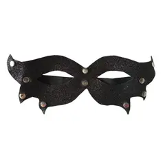 GENERICO - Antifaz en cuero negro escarchado