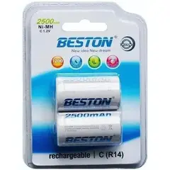BESTON - Bateria Recargable Tipo C R14 2500mAh