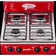 YAMA GAS - Estufa de mesa 4 puestos rojo gas propano