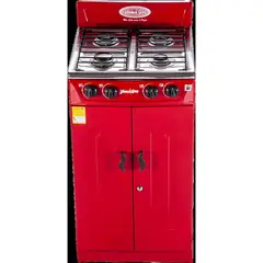 YAMA GAS - Estufa gabinete 4 puestos Rojo Gas Natural