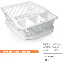 PLASTIRED - Platero con bandeja de 4 compartimientos