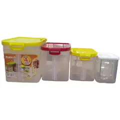 DAMECOS - Recipiente para alimentos con manija set x4