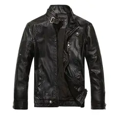 UBMD - Chaqueta Masculina Cuero PU Motocicleta Hombres 8822