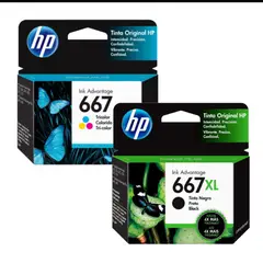 HP - Combo Cartucho de Tinta 667XL Negra y 667 Tricolor Original