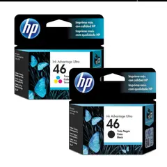 HP - Combo Cartucho de Tinta 46 Negra y Tricolor Original