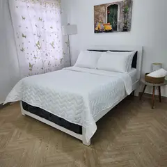 HOGARETO - Edredón Unifaz Cama Sencilla 100x190cm Blanco