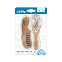 DR BROWNS - Set Peine y Cepillo en Madera para Bebe