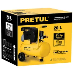 PRETUL - Compresor Lubricado, 20 L Pretul,COMP-20LP