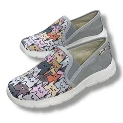 XIAN SHOES - Ultraliviano tres gato cuatro gris MUJER