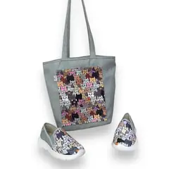 XIAN SHOES - Combo ultraliviano gato gris