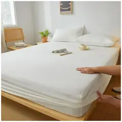 HAPPY BEAR - Protector Colchón Queen Poliester Basic Blanco Antifluído