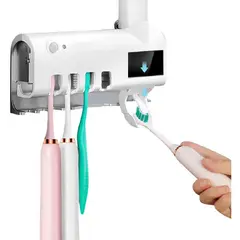 ZHOPI CO - Soporte Esterilizador Uv Cepillo De Dientes Dispensador Crema Dental