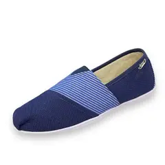 XIAN SHOES - Alpargata clasica hombre azul -raya azul