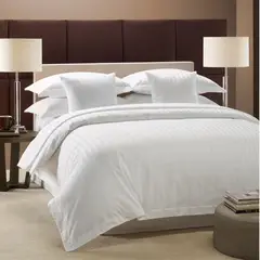 HAPPY BEAR - Set Duvet Y Juego de Sabanas King Microfibra Blanco Líneas