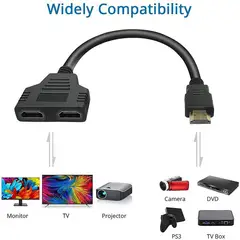 GENERICO - Cable hdmi en ye 1 macho a 2 hembras misma imagen en dos tvs