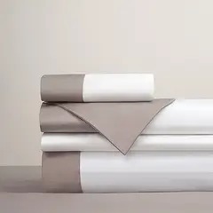 PLUMA HOME - Juego de Sabanas CENEFA TAUPE Doble