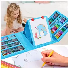 ONE PIXEL - Set De Arte Niños Maleta 208 Piezas Crayon Acuarela Plumon