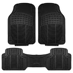 GENERICO - Tapete para Carro De Goma Continental 3 Pzas Negro