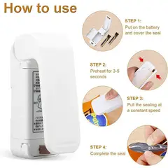 GENERICO - Mini Sellador De Bolsas Manual Plasticas Portatil De Pilas