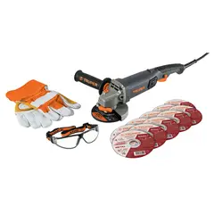 TRUPER - Combo De Pulidora 4.1/2", 950 W, 11 Discos, Guantes Y Gafas