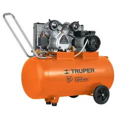 TRUPER - Compresor Horizontal De Banda, 120 L, 4 Hp Y Motor En Cobre