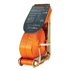 TRUPER - Eslinga Con Ratchet De 6.000 Kg, 9 Metros Con Gancho Plano