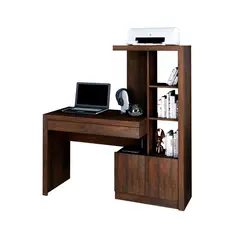 BONNO - Escritorio de Oficina con Repisas Nolan Rustico