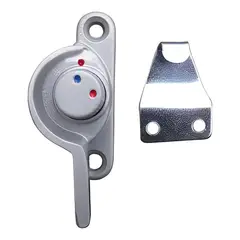 GENERICO - Cerrojo Punto Rojo Con Seguro Para Ventanas Aluminio Natural Izquierdo