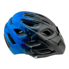 BKS - CASCO DE BICICLETA PARA ADULTOS MTB H360 NEGRO-AZUL