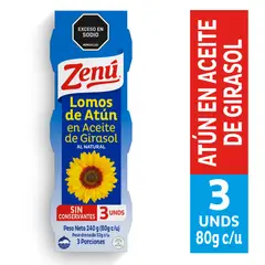 ZENU - Lomo de Átun en Aceite de girasol x 3 unidades