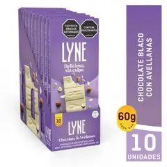 LYNE - Chocolatina Blanca con Avellana plegadiza x 10 unidades
