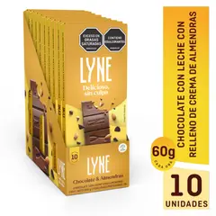 LYNE - Chocolatina Leche Almendra plegadiza x 10 unidades