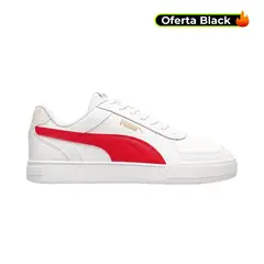 PUMA - Tenis Caven-Blanco/Rojo