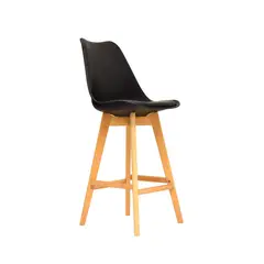 BONNO - Banco Para Bar Ema Negro Tapiz Est Madera