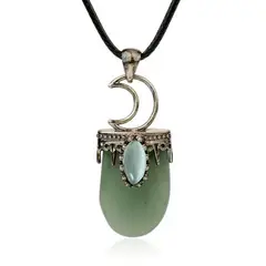 DAYOSHOP - Collar Cuarzo Jade Media Luna Ojo De Gato Mas Estuche