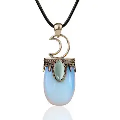DAYOSHOP - Collar Cuarzo Luna Media Luna Ojo De Gato Mas Estuche