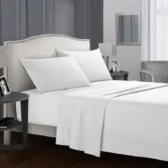 HOGAR DE MIS SUENOS - Juego de sabanas ebozadas cama sencilla 100x190cms color blanco