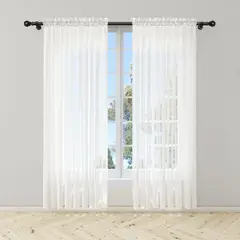 GENERICO - Cortina Blanca en Velo Muselina 3 mts x 2.10 mts Dividido