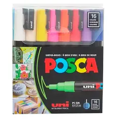 POSCA - Marcador Gráfico De Vinilo, Pc-3m Set X 16 Colores