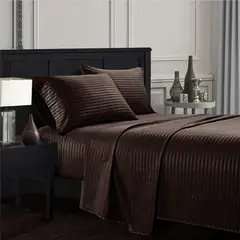 GENERICO - Juego De Sábanas Bella Home King 200x200x40 Chocolate