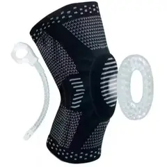 GENERICO - Rodillera compresión gym silicona soportes metálicos deporte