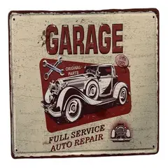 GENERICO - Letrero Aviso Metálico Con Relieve Placa Vintage Bar Cafe - GARAGE