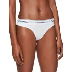 CALVIN KLEIN - Pantie Tanga Blanca En Algodón