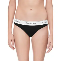 CALVIN KLEIN - Pantie Negro Tipo Bikini en Algodón Para Mujer