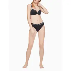 CALVIN KLEIN - Pantie Negro Tipo Bikini En Algodón Para Mujer