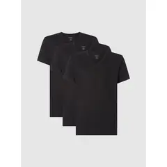 CALVIN KLEIN - Paquete De 3 Camisetas Negras Cuello V Para Hombre