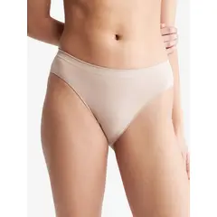 CALVIN KLEIN - Pantie Beige Tipo Bikini Con Logo