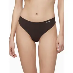 CALVIN KLEIN - Pantie Tipo Tanga Café Clásica Invisible