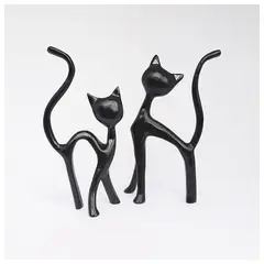 PLINI - Figuras Gatos arqueados set x 2 poliresina 26cm